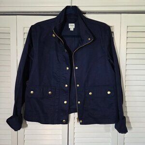 J.Crew Factory Navy Cropped Cotton Field Jacket Sz M